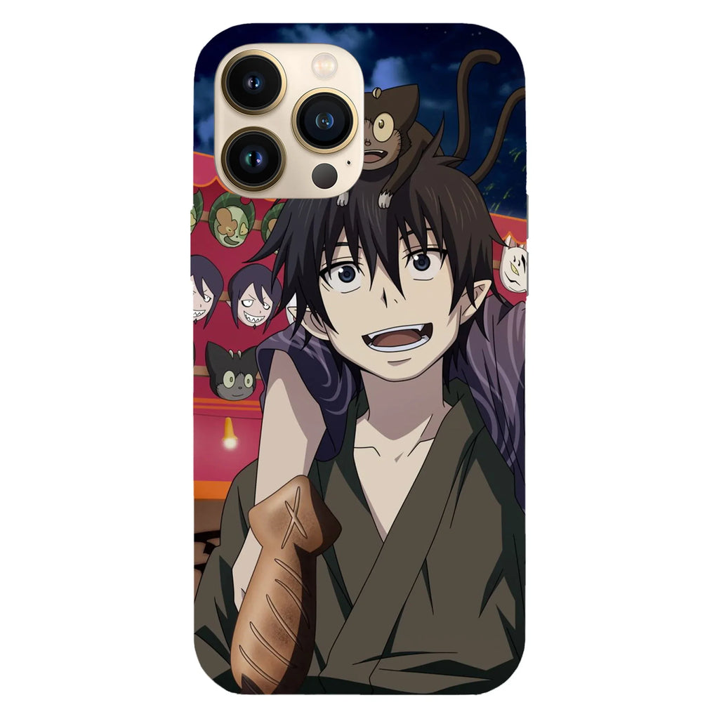 Husa compatibila cu Apple iPhone 15 Plus model Rin and Kuro Blue Exorcist, Silicon, TPU, Viceversa - Viceversa