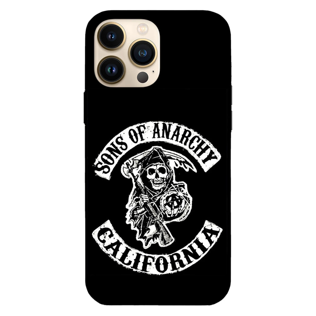 Husa telefon compatibila cu Apple iPhone 15, Viceversa, model Sons of Anarchy patch, Silicon, TPU - Viceversa