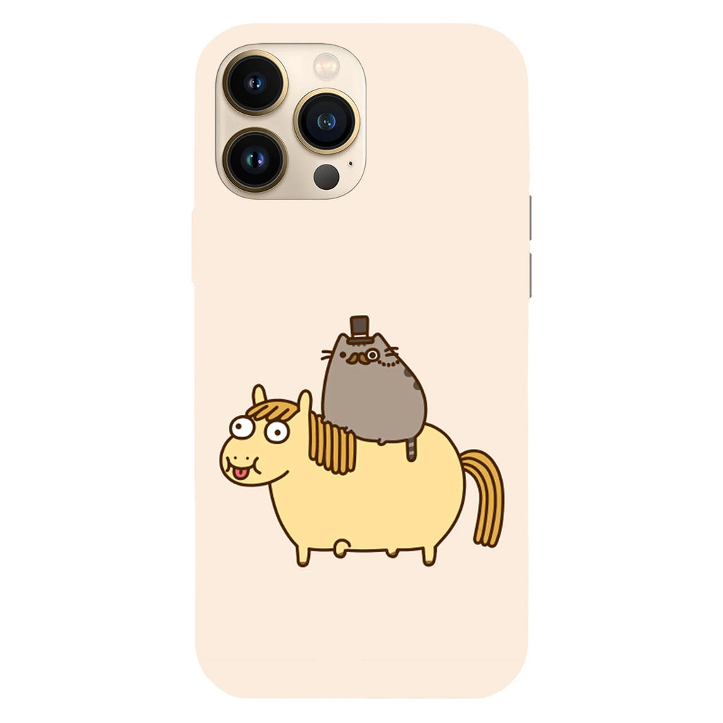 Husa compatibila cu Apple iPhone 15 Plus, Viceversa, model Aristocrat rider Pusheen , Silicon, TPU - Viceversa