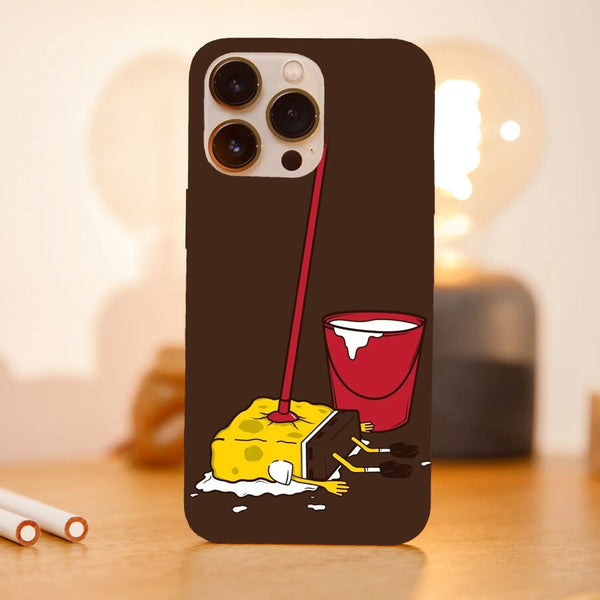 Husa compatibila cu Apple iPhone 15 Pro Max model Sponge Bob Cleaning, Silicon, TPU, Viceversa - Viceversa