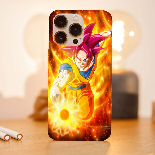 Husa compatibila cu Apple iPhone 15 Pro model Super Saiyan God Goku, Silicon, TPU, Viceversa - Viceversa