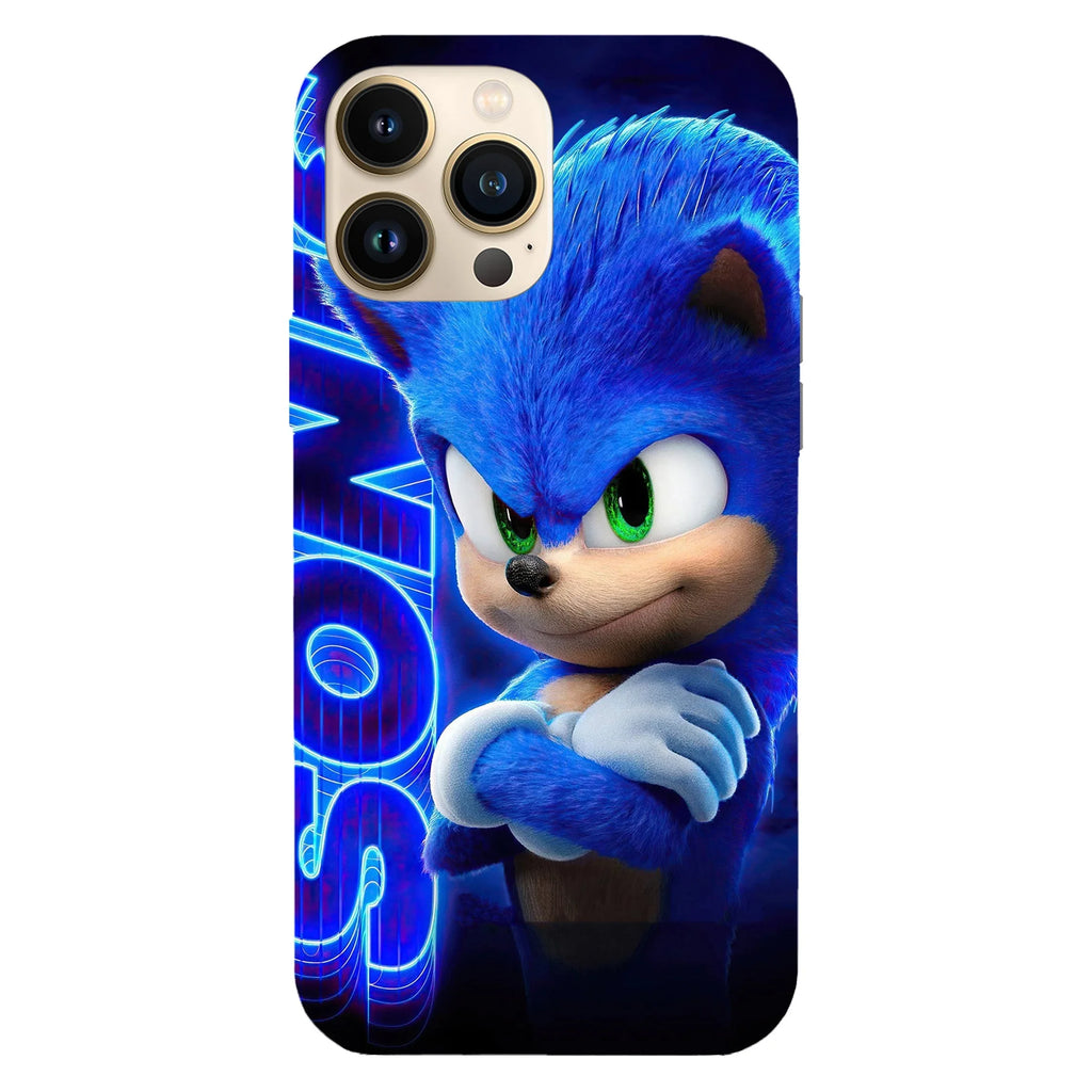 Husa telefon compatibila cu Apple iPhone 15 Pro, Viceversa, model Neon Sonic The Hedgehog, Silicon, TPU - Viceversa