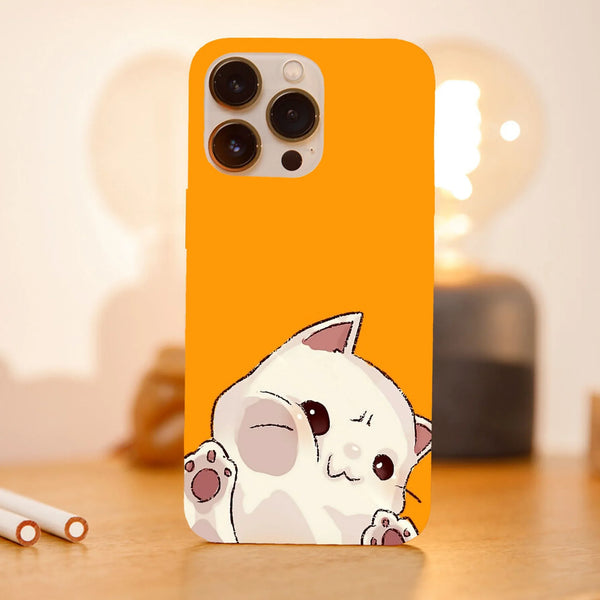 Husa compatibila cu Apple iPhone 15 Pro Max model Kawaii frown cat, Silicon, TPU, Viceversa - Viceversa