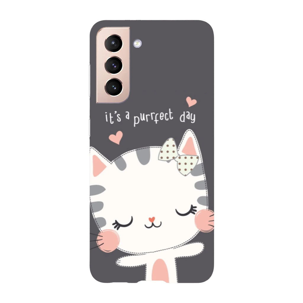 Husa compatibila cu Samsung Galaxy S22 Ultra model It's a purrfect day, Silicon, TPU, Viceversa - Viceversa