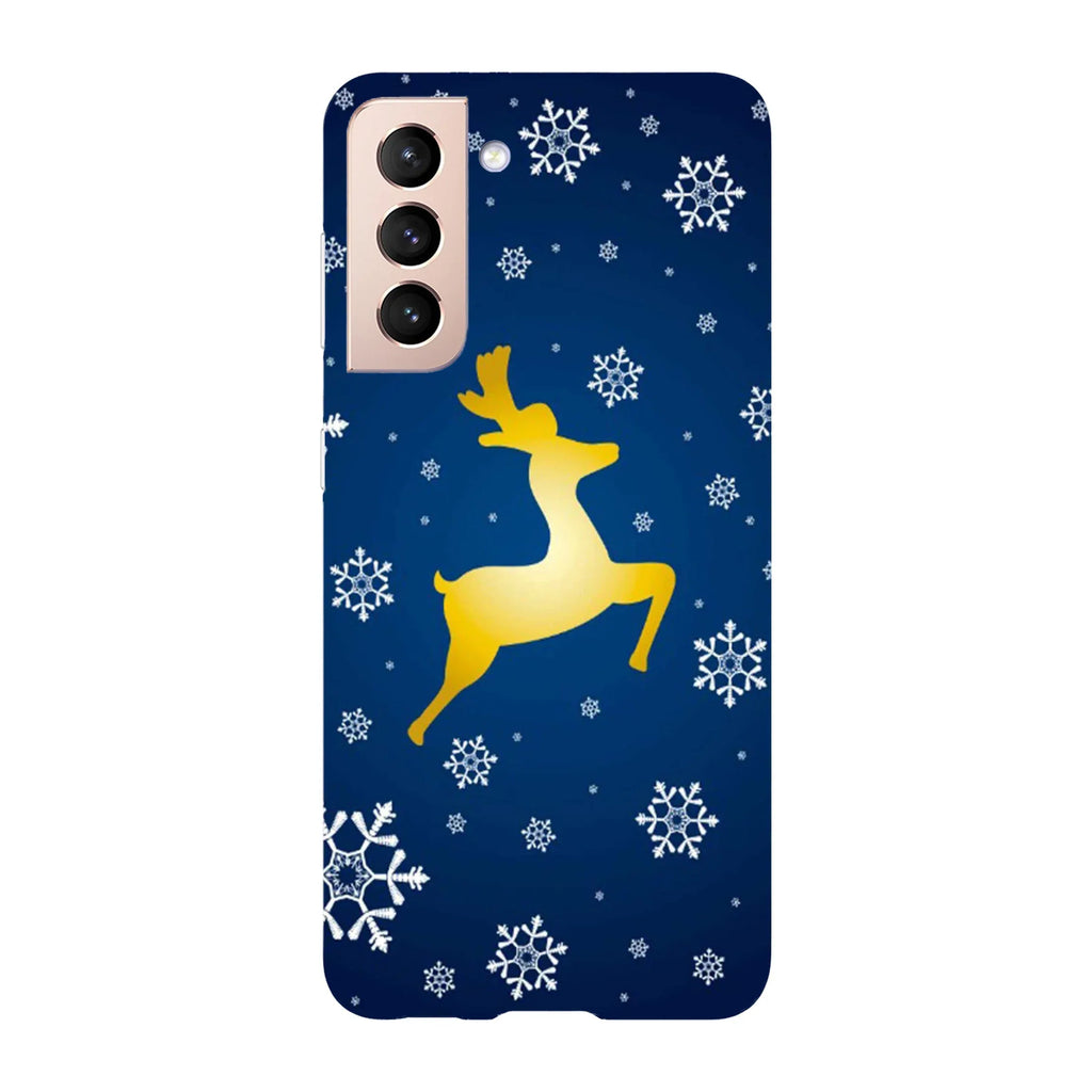 Husa Craciun compatibila cu Samsung Galaxy S22 Ultra model Golden reindeer, Silicon, TPU, Viceversa - Viceversa