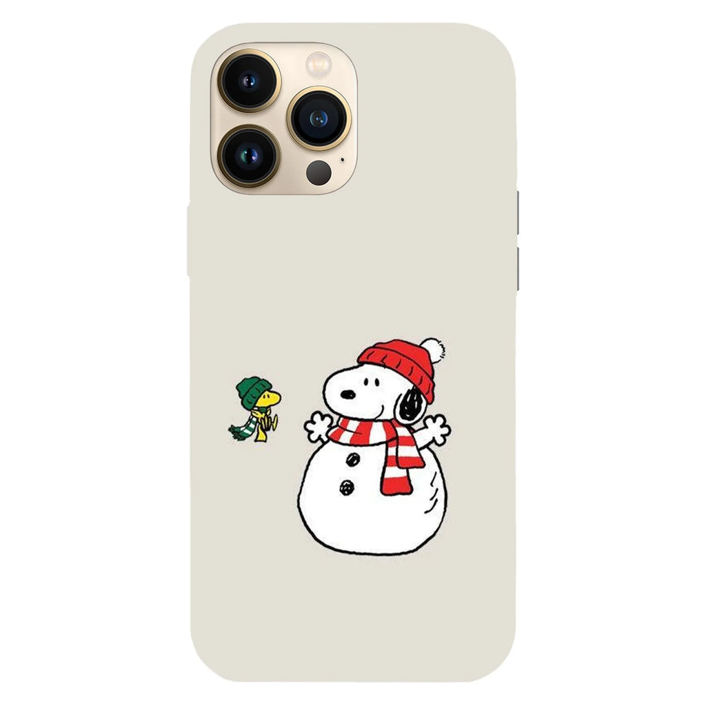 Husa Craciun compatibila cu Apple iPhone 15 Pro model Snoppy is a snowman, Silicon, TPU, Viceversa - Viceversa