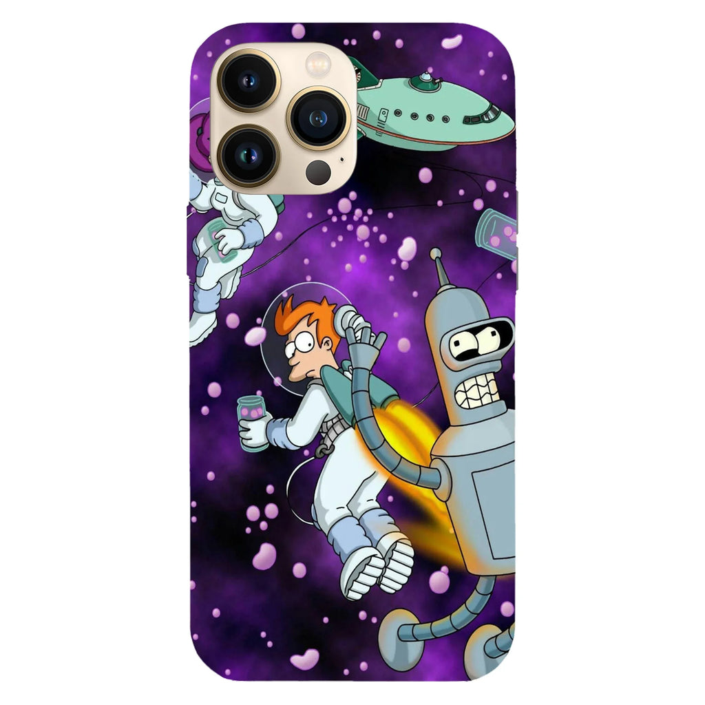 Husa compatibila cu Apple iPhone 15 Plus, Viceversa, model Futurama space scape , Silicon, TPU - Viceversa
