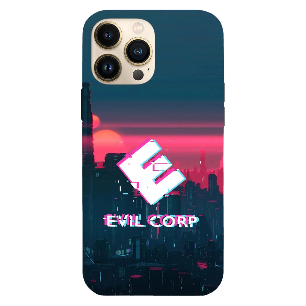 Husa telefon compatibila cu Apple iPhone 15 Pro, Viceversa, model Evil Corp Mr Robot, Silicon, TPU - Viceversa