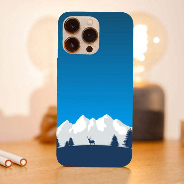 Husa compatibila cu Apple iPhone 15 Pro Max model Minimal deer mountains, Silicon, TPU, Viceversa - Viceversa