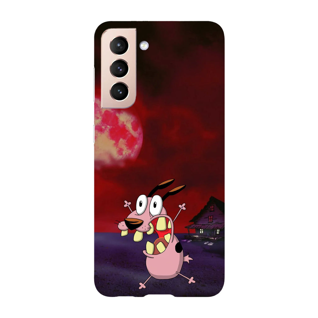 Husa compatibila cu Samsung Galaxy S22 Ultra model Courage the cowardly dog red moon, Silicon, TPU, Viceversa - Viceversa