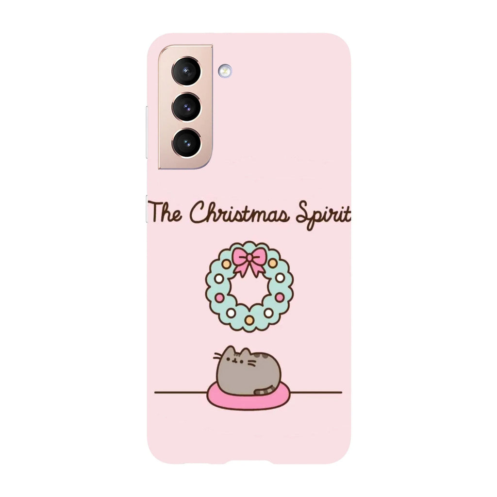 Husa Craciun compatibila cu Samsung Galaxy S22 Ultra model The Christmas spirit Kawaii Pusheen, Silicon, TPU, Viceversa - Viceversa