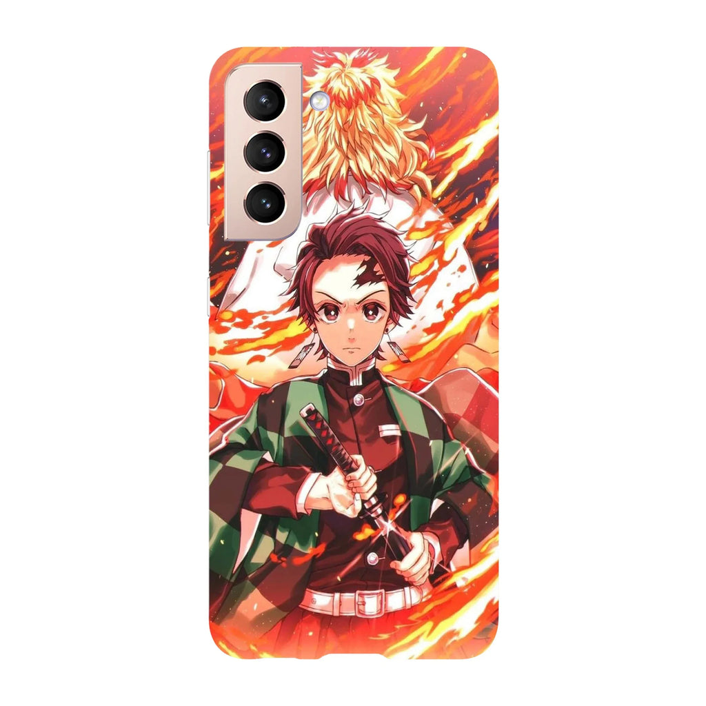 Husa compatibila cu Samsung Galaxy S22 Ultra model Demon Slayer Rengoku and Tanjiro, Silicon, TPU, Viceversa - Viceversa