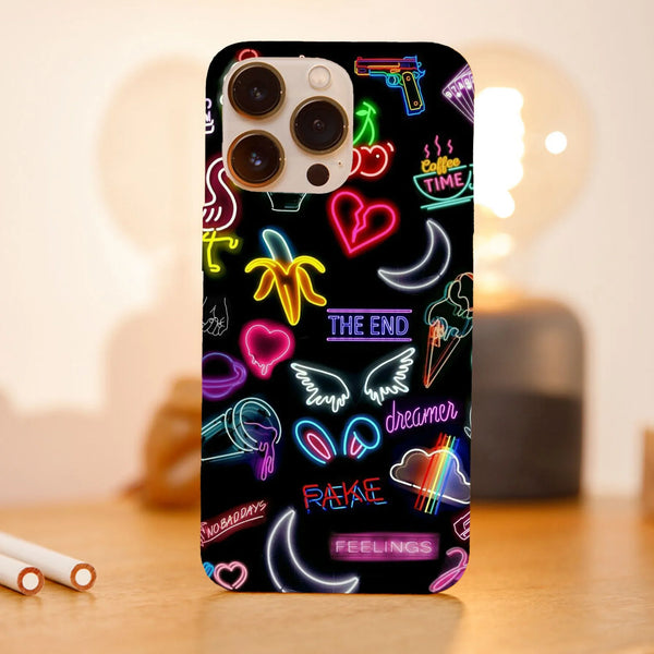 Husa compatibila cu Apple iPhone 15 Pro Max model Neon stickers pattern, Silicon, TPU, Viceversa - Viceversa