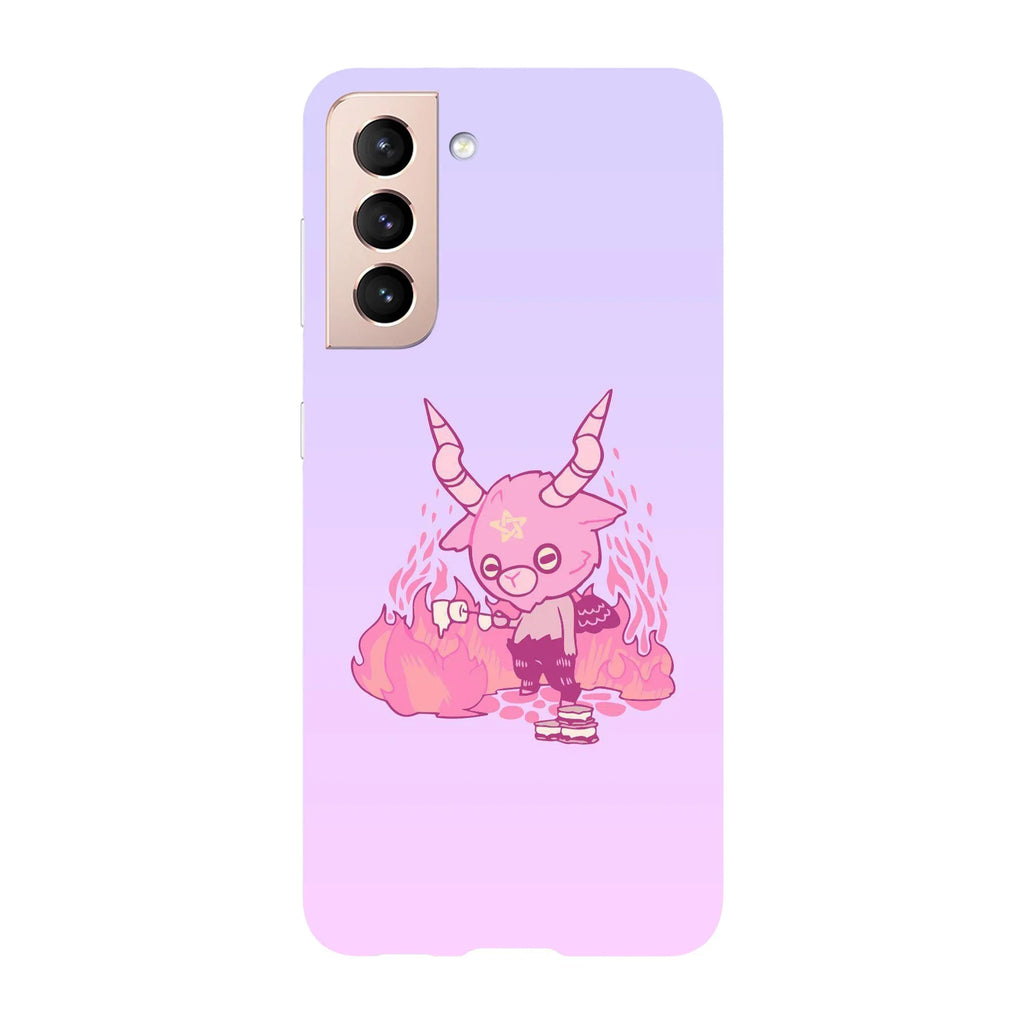 Husa compatibila cu Samsung Galaxy S22 Ultra model Kawaii pink devil, Silicon, TPU, Viceversa - Viceversa