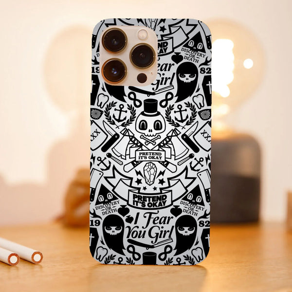Husa compatibila cu Apple iPhone 15 Pro Max model Pretend It's ok, Silicon, TPU, Viceversa - Viceversa