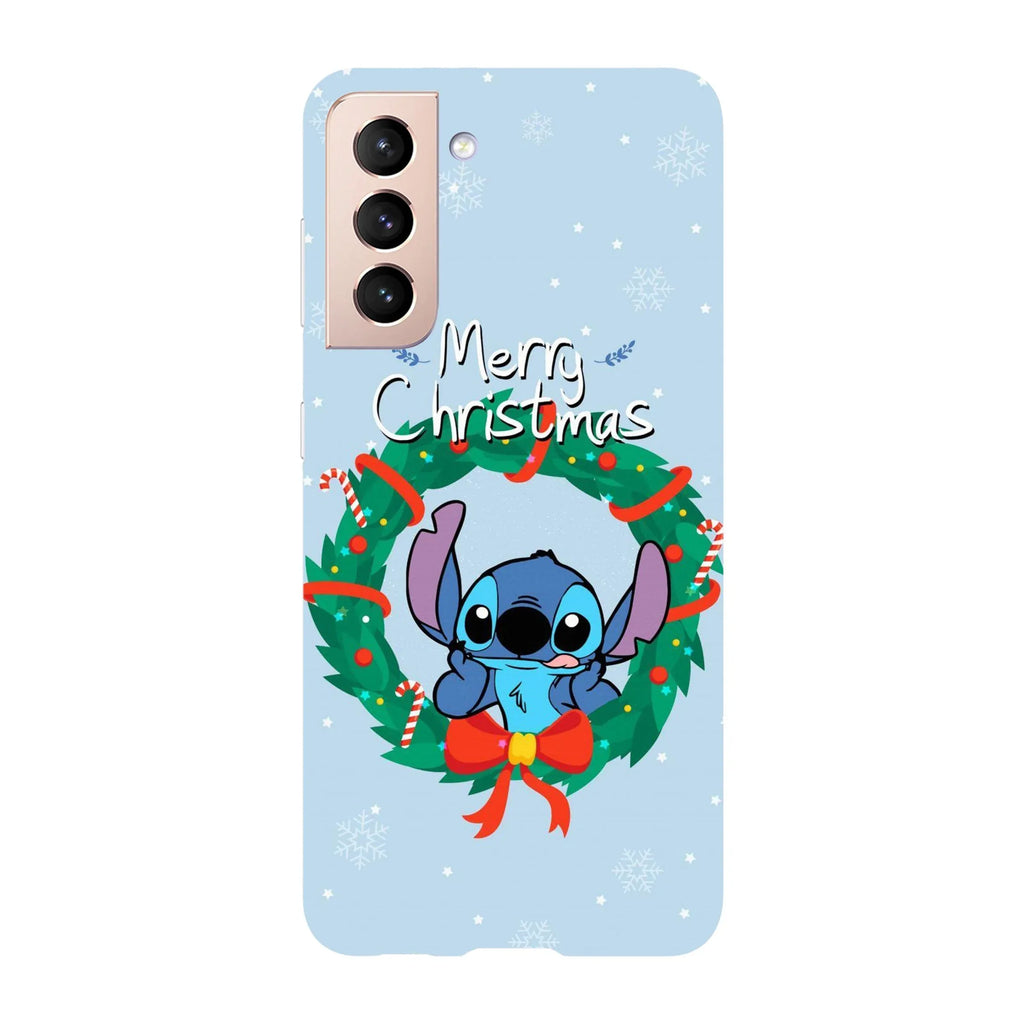 Husa Craciun compatibila cu Samsung Galaxy S22 Ultra model Merry Christmas from Stitch, Silicon, TPU, Viceversa - Viceversa
