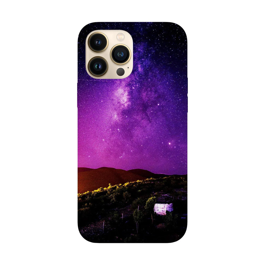 Husa compatibila cu Apple iPhone 15 model Purple night sky, Silicon, TPU, Viceversa - Viceversa