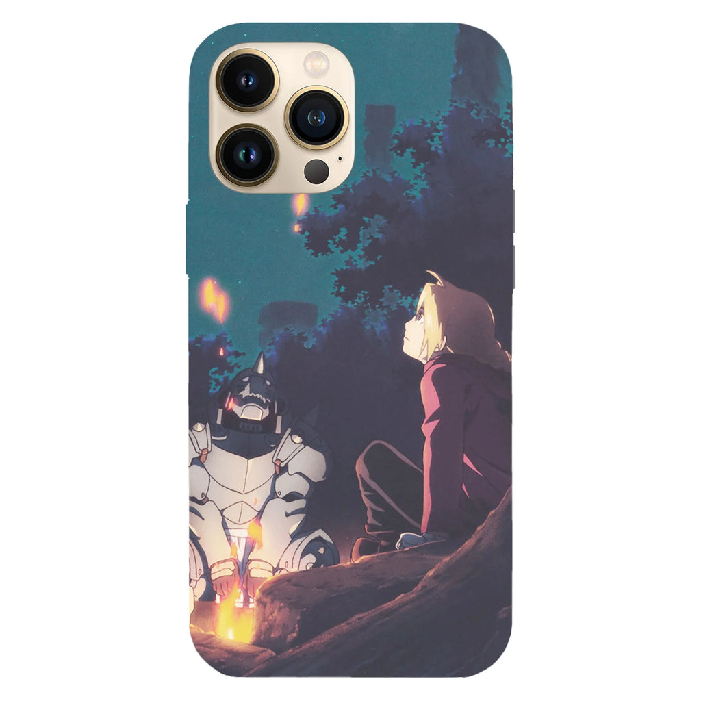Husa telefon compatibila cu Apple iPhone 15 Pro, Viceversa, model Camping Full Metal Alchemists, Silicon, TPU - Viceversa