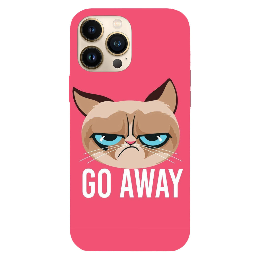 Husa compatibila cu Apple iPhone 15 Pro model Go away Grumpy Cat, Silicon, TPU, Viceversa - Viceversa