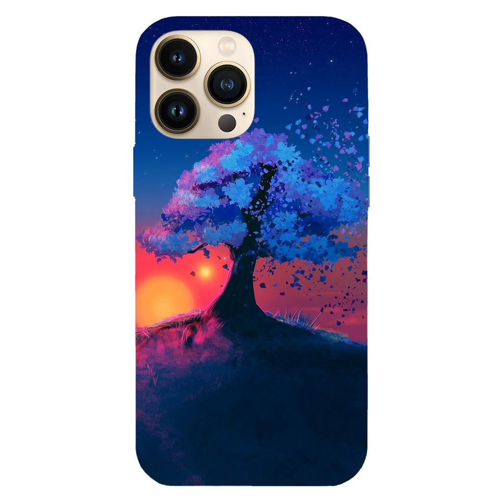 Husa compatibila cu Apple iPhone 15 Pro model Sundown fantasy tree, Silicon, TPU, Viceversa - Viceversa