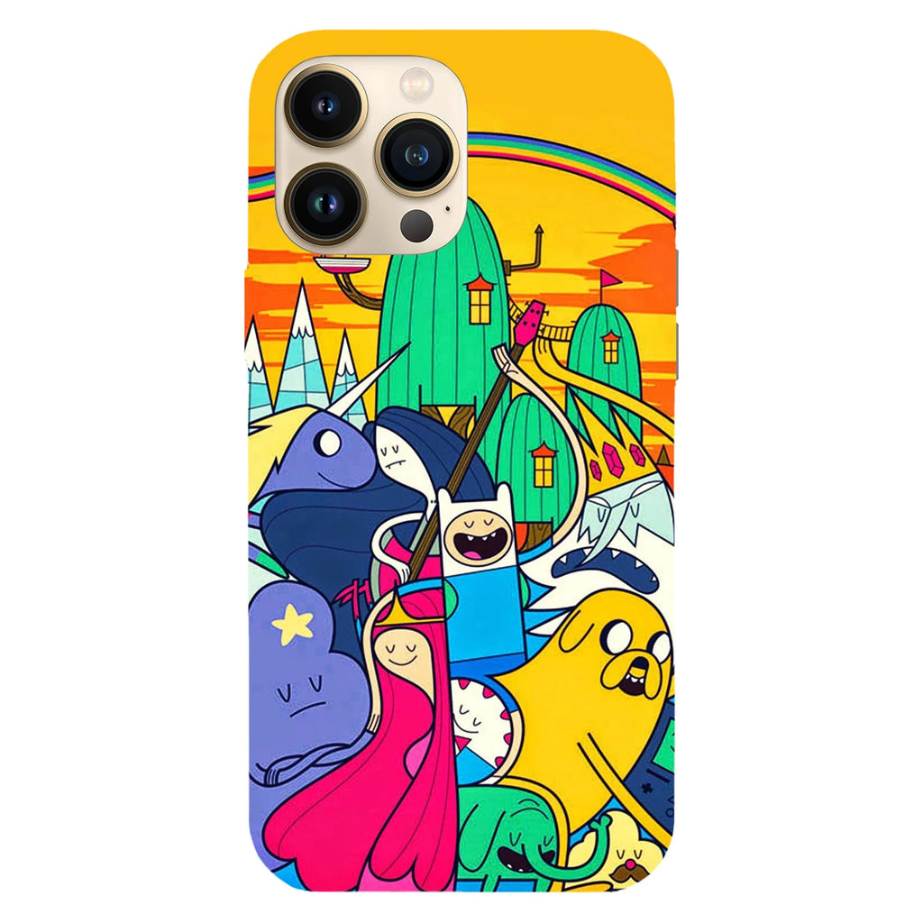 Husa compatibila cu Apple iPhone 15 Plus, Viceversa, model Adventure time characters splash art , Silicon, TPU - Viceversa