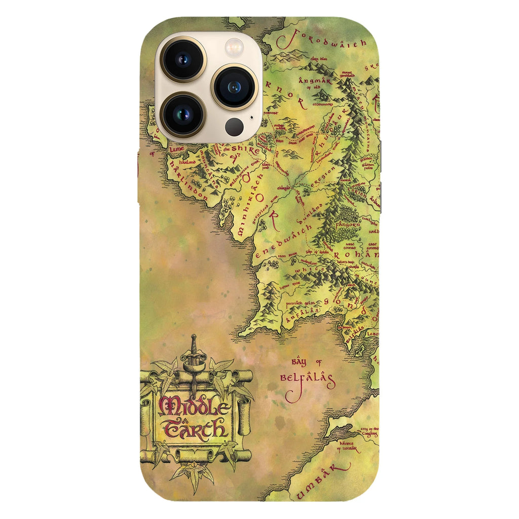 Husa telefon compatibila cu Apple iPhone 15 Plus, Viceversa, model Middle Earth Map The lord of the rings, Silicon, TPU - Viceversa