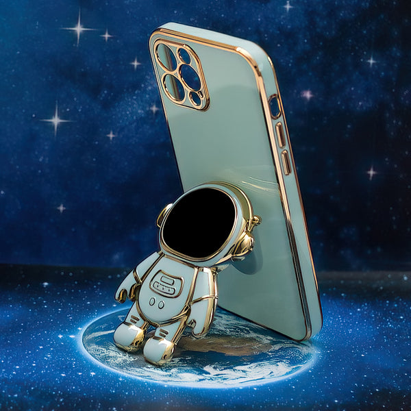 Husa Apple iPhone 15 Pro Max model Astronaut 5D Lost in Space Edition cu suport telefon, Silicon, TPU Mint
