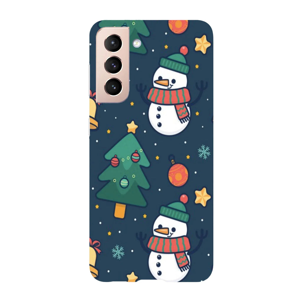 Husa Craciun compatibila cu Samsung Galaxy S22 Ultra model Kawaii snowman, Silicon, TPU, Viceversa - Viceversa