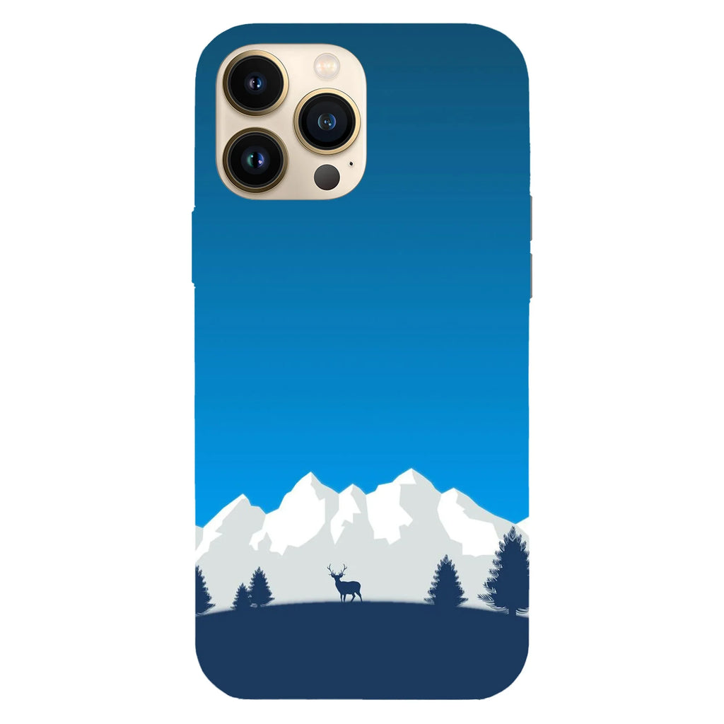 Husa compatibila cu Apple iPhone 15 Pro Max model Minimal deer mountains, Silicon, TPU, Viceversa - Viceversa