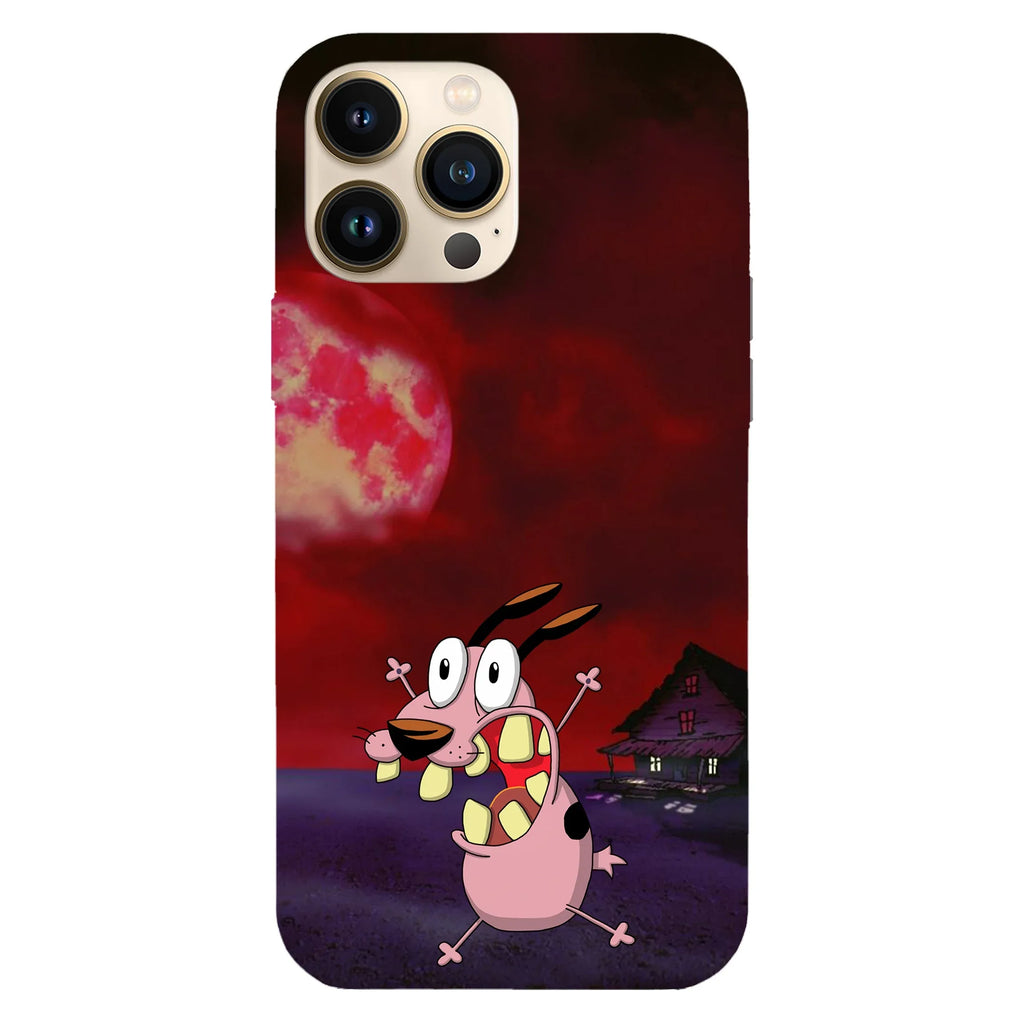 Husa compatibila cu Apple iPhone 15 Pro Max model Courage the cowardly dog red moon, Silicon, TPU, Viceversa - Viceversa
