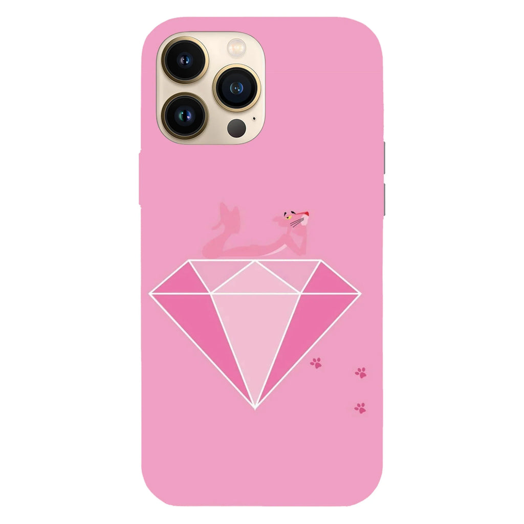 Husa compatibila cu Apple iPhone 15 Plus, Viceversa, model Diamond Pink Panther , Silicon, TPU - Viceversa