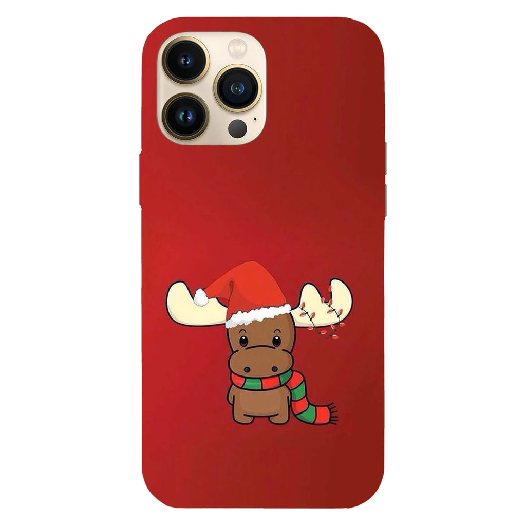 Husa Craciun compatibila cu Apple iPhone 15 Pro Max model Cute moose, Silicon, TPU, Viceversa - Viceversa