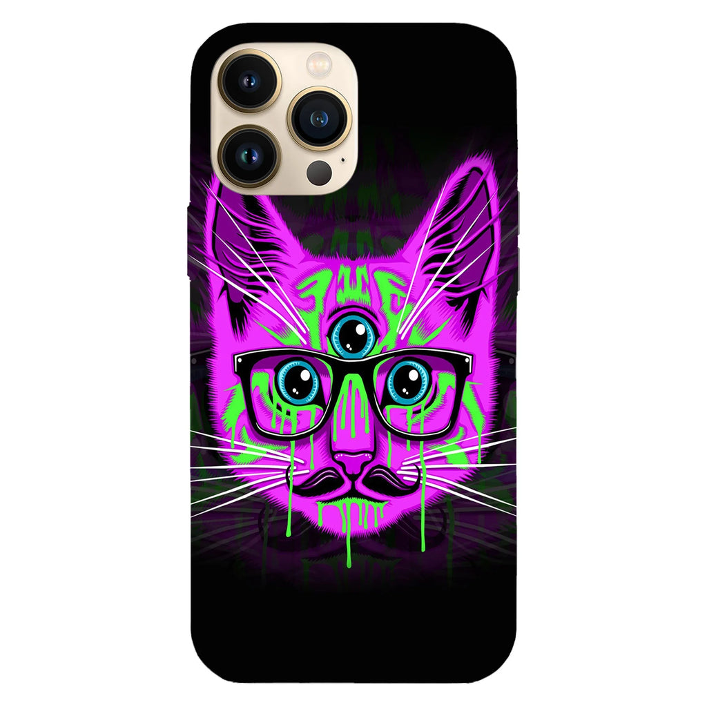 Husa compatibila cu Apple iPhone 15 Pro Max model Tripping cat, Silicon, TPU, Viceversa - Viceversa