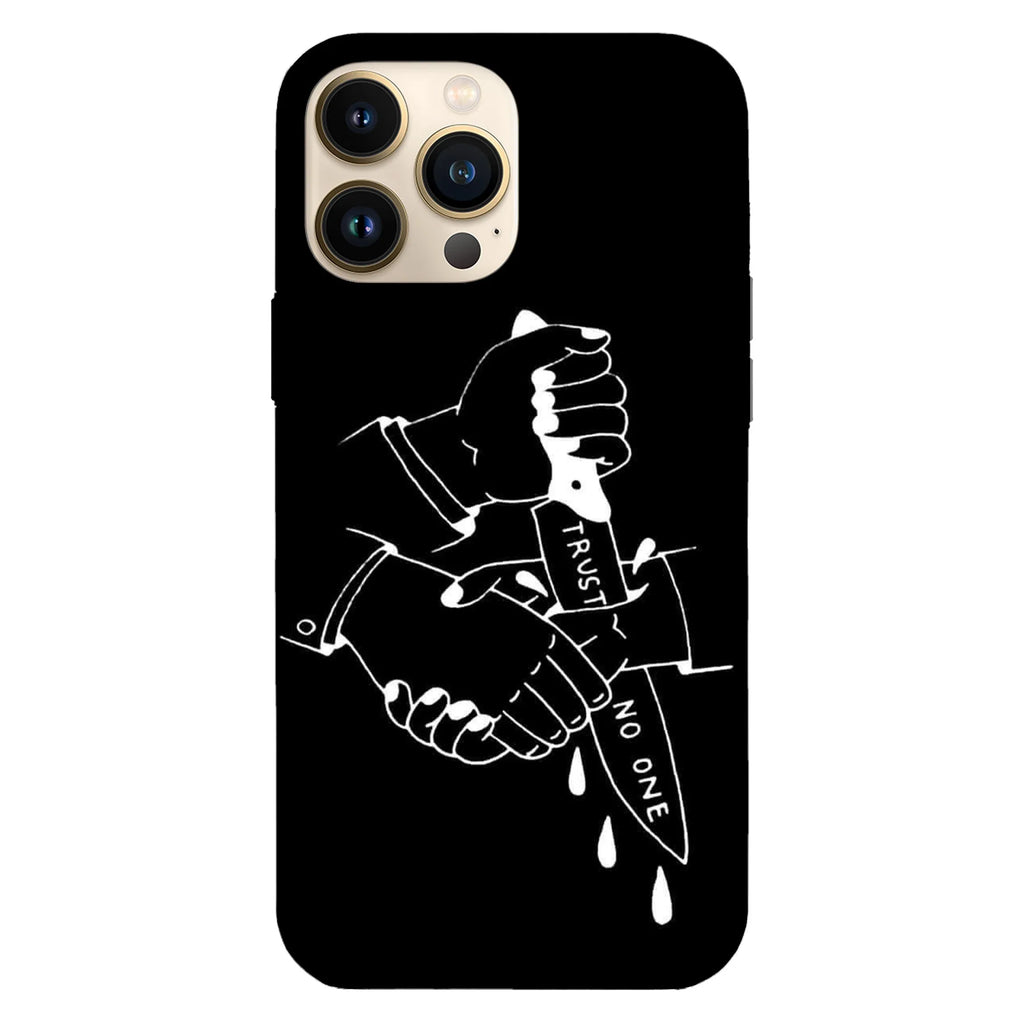Husa compatibila cu Apple iPhone 15 Pro model Trust no one, Silicon, TPU, Viceversa - Viceversa