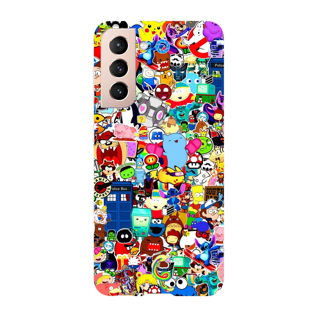 Husa compatibila cu Samsung Galaxy S22 Ultra model Cartoons Stickers, Silicon, TPU, Viceversa - Viceversa