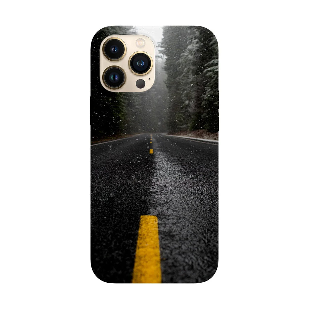 Husa compatibila cu Apple iPhone 15 model First snow fall on road, Silicon, TPU, Viceversa - Viceversa