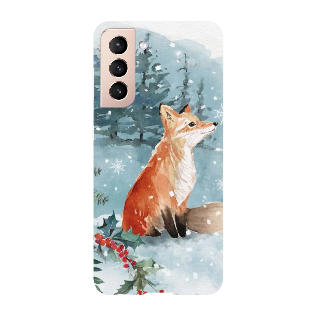 Husa Craciun compatibila cu Samsung Galaxy S22 Ultra model winter fox, Silicon, TPU, Viceversa - Viceversa