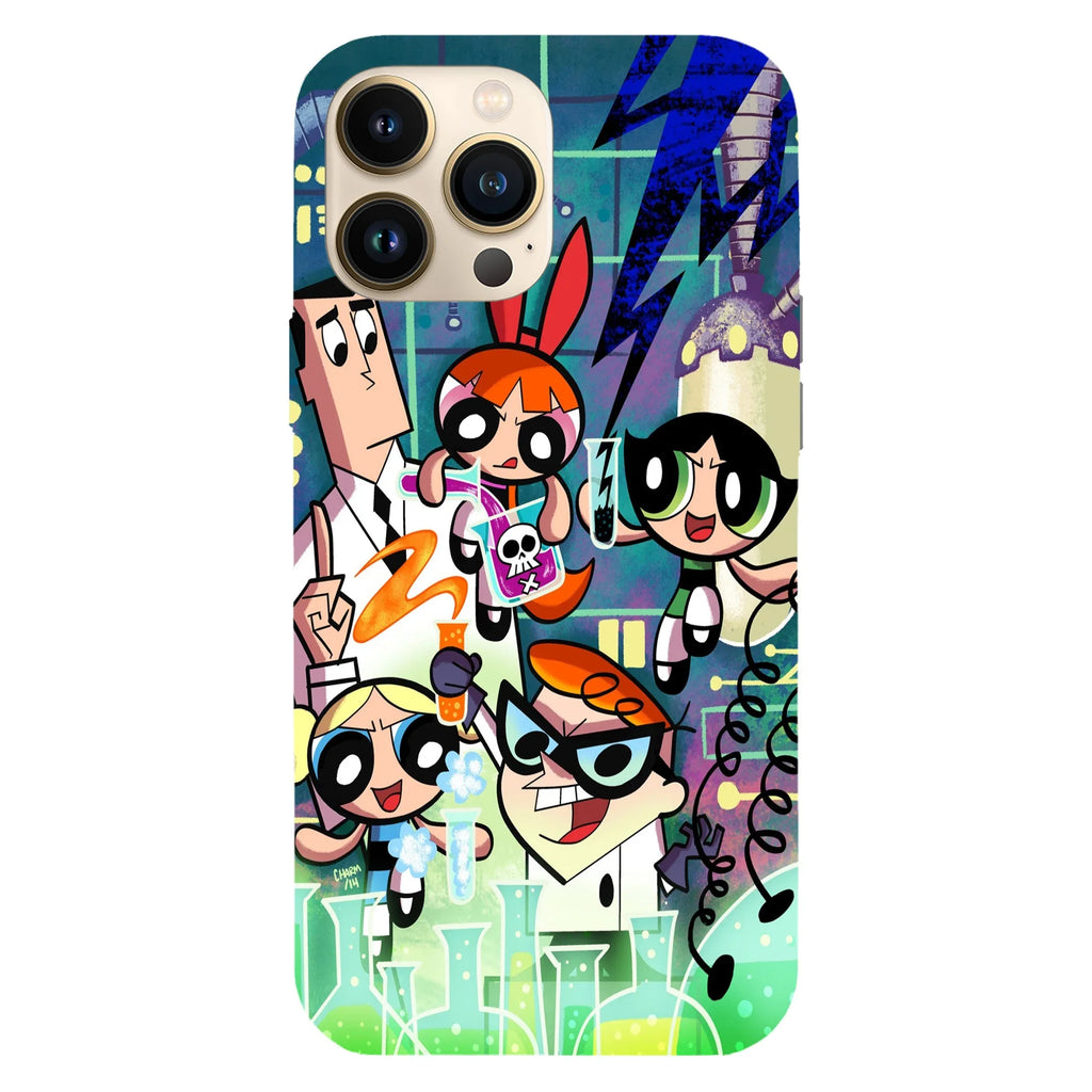 Husa compatibila cu Apple iPhone 15 Pro Max model Dexter Laboratory and Powerpuff Girls crossover, Silicon, TPU, Viceversa - Viceversa