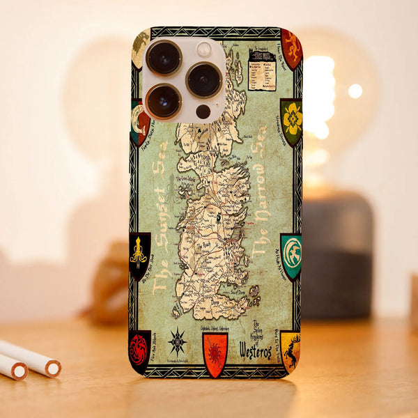 Husa telefon compatibila cu Apple iPhone 15 Pro, Viceversa, model Westeros Map Game of Thrones, Silicon, TPU - Viceversa