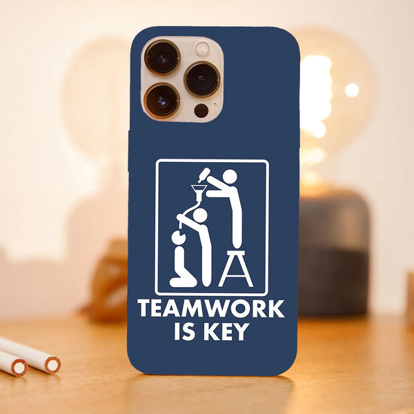 Husa compatibila cu Apple iPhone 15 Pro Max model Teamwork is key, Silicon, TPU, Viceversa - Viceversa