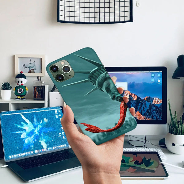 Husa compatibila cu Apple iPhone 15 model Statue of liberty, Silicon, TPU, Viceversa - Viceversa