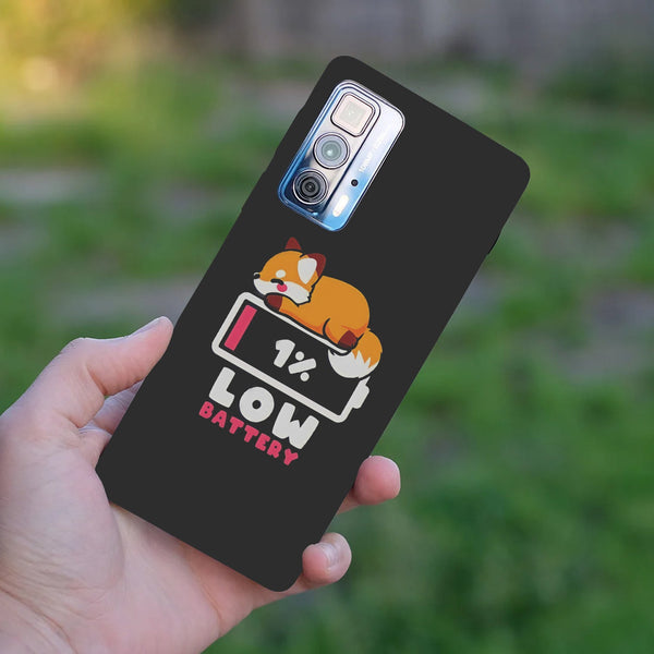 Husă din silicon Motorola G20 cu Low battery fox