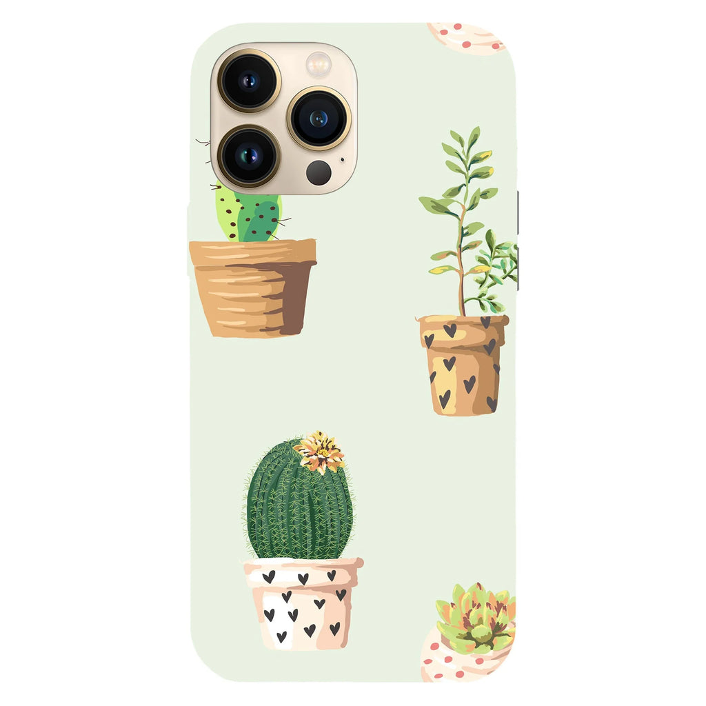 Husa compatibila cu Apple iPhone 15 Pro model Cactus in bloom, Silicon, TPU, Viceversa - Viceversa