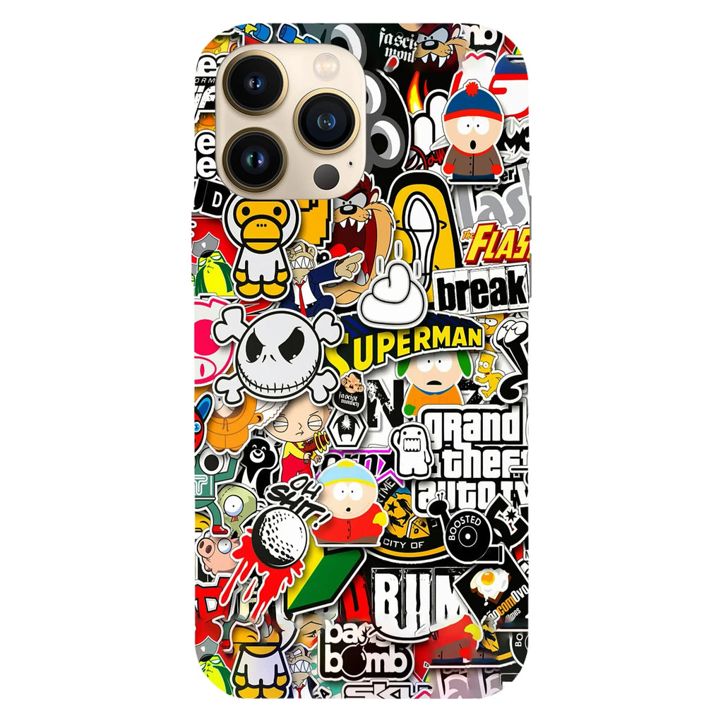 Husa compatibila cu Apple iPhone 15 Pro Max model Cartoon Stickers, Silicon, TPU, Viceversa - Viceversa