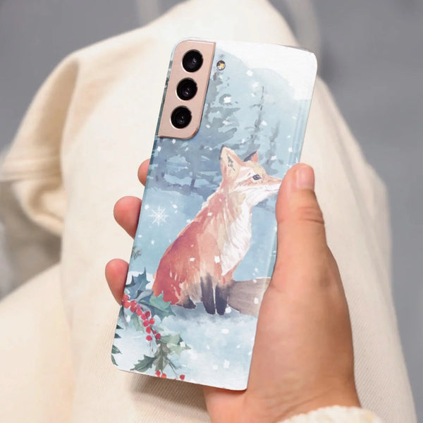 Husa Craciun compatibila cu Samsung Galaxy S22 Ultra model winter fox, Silicon, TPU, Viceversa - Viceversa