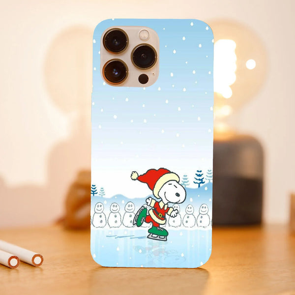 Husa Craciun compatibila cu Apple iPhone 15 Pro Max model Snoppy Ice skating, Silicon, TPU, Viceversa - Viceversa
