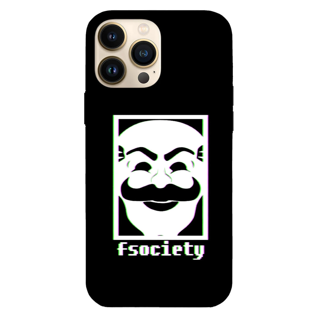 Husa telefon compatibila cu Apple iPhone 15 Pro, Viceversa, model Fsociety Logo Mr Robot, Silicon, TPU - Viceversa
