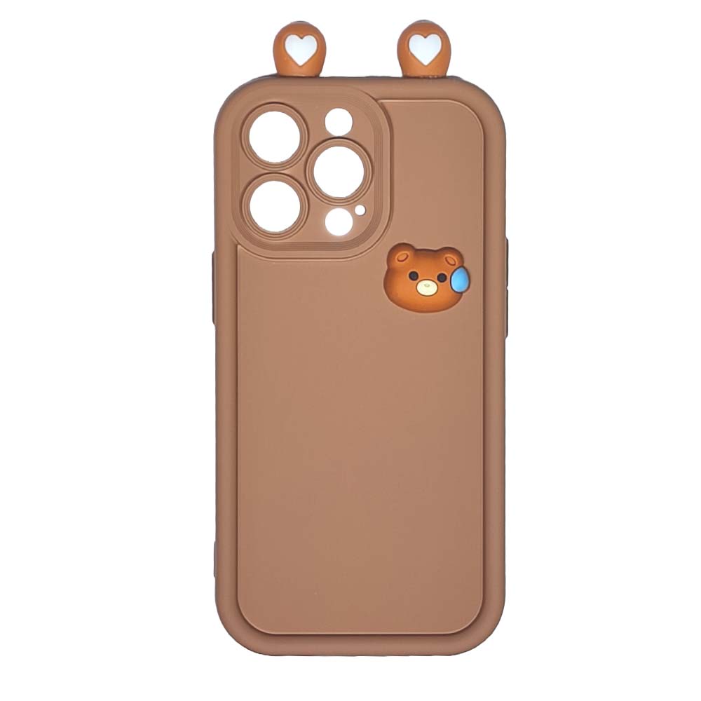 Husa Apple iPhone 13 Pro Max model Cute Bear Ears Cartoon 3D, Silicon, TPU