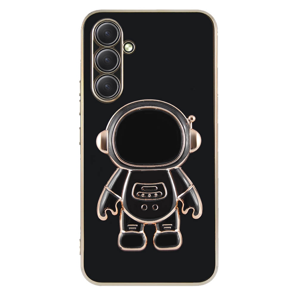 Husa Samsung Galaxy S23 FE model Astronaut 5D Lost in Space Edition cu suport telefon, Negru