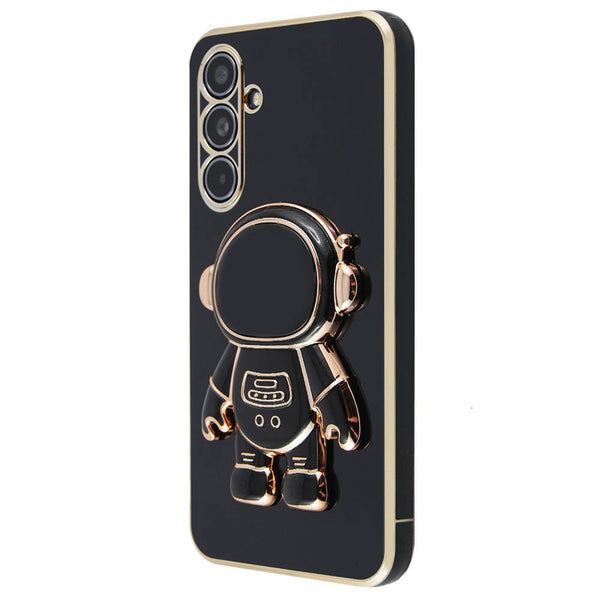 Husa Samsung Galaxy S24 model Astronaut 5D Lost in Space Edition cu suport telefon, Negru